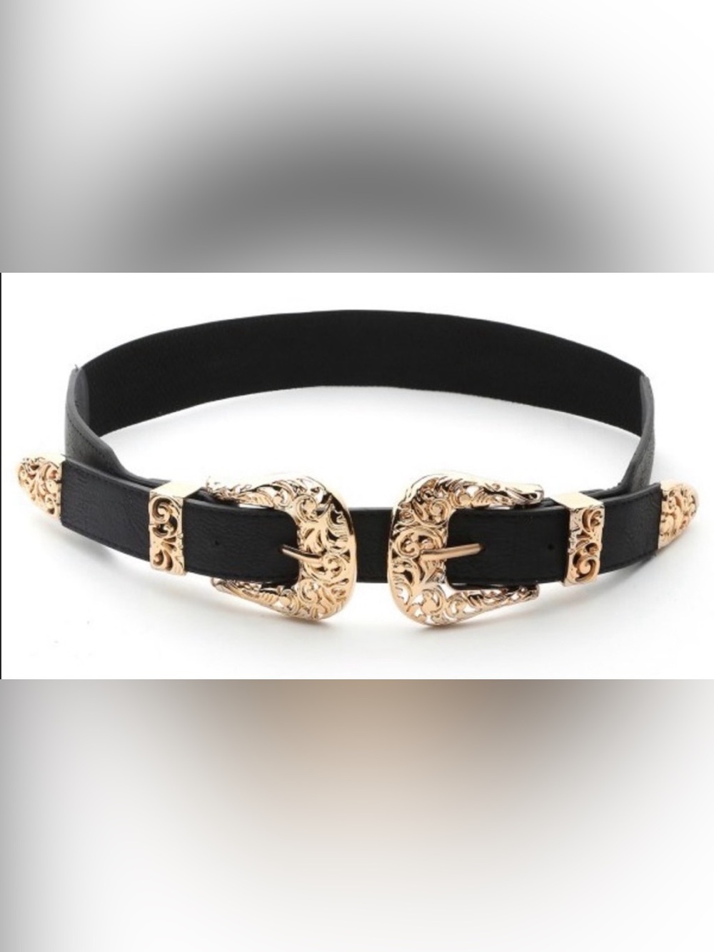 Woman’s Vintage Western Waist Belt | Double Buckle Elastic Stretch